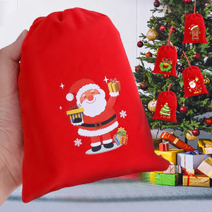 イベント・クリスマス装飾｜クリスマス柄ベルベット巾着バッグセット(XS/S/M/L)