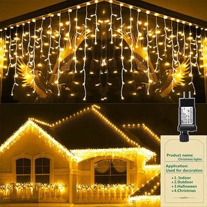 イベント・クリスマス装飾｜LEDつらら型  屋外用カーテンライト(幅4M～32M）