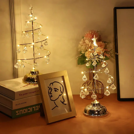 イベント・クリスマス装飾｜LEDクリスタルクリスマスツリーテーブルランプ