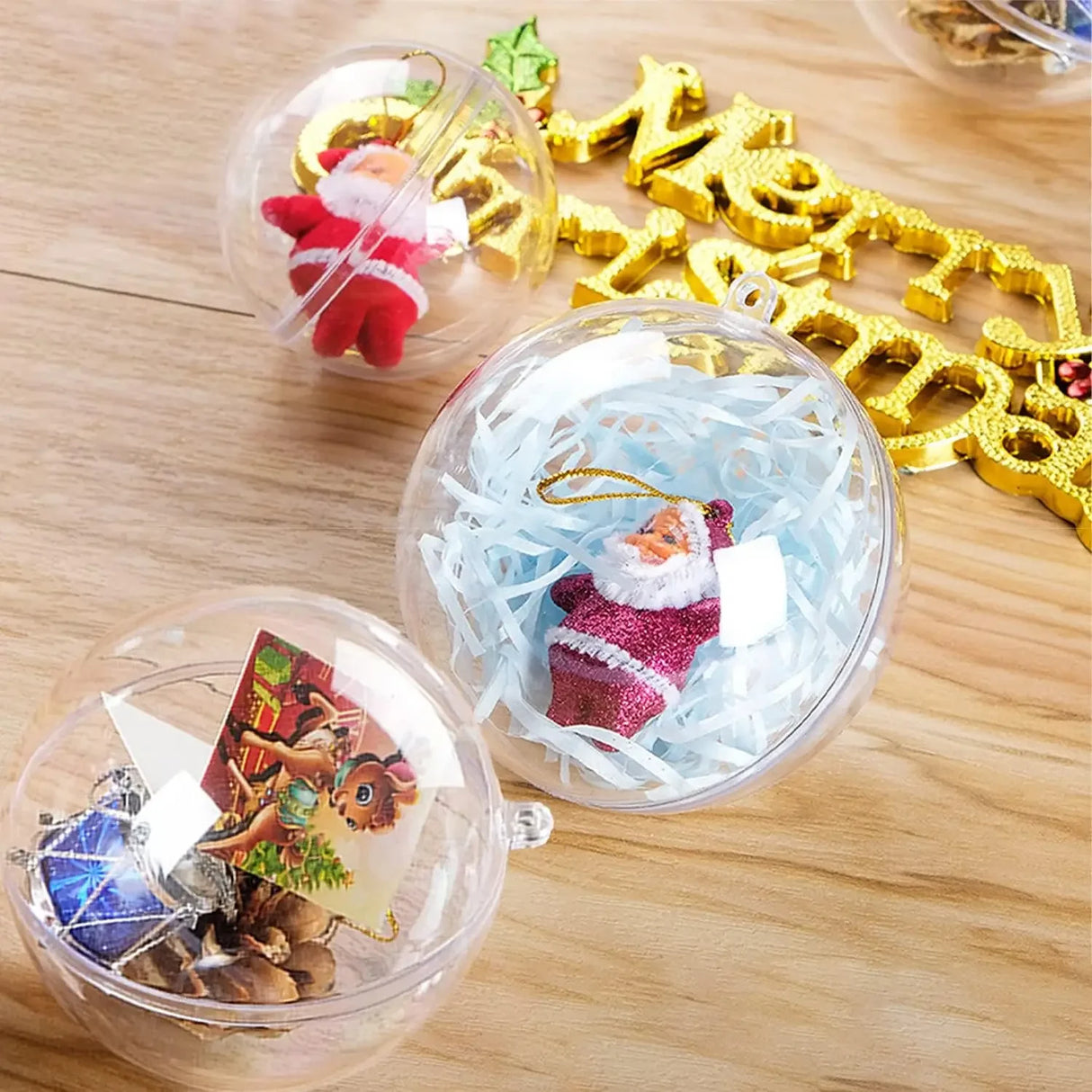 イベント・クリスマス装飾｜透明プラスチックボールオーナメントセット