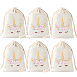 |イベント・ノベルティ用品 | ユニコーン柄 きんちゃく 6個セット | W10×H15cm