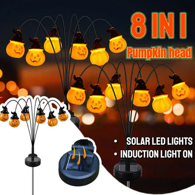【イベント・ハロウィン装飾】ソーラー充電式パンプキンライト(４個入)｜誉PRINTING