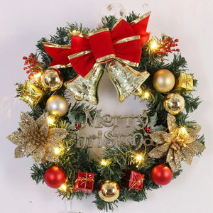イベント・クリスマス装飾｜玄関ドア用LEDクリスマスリース