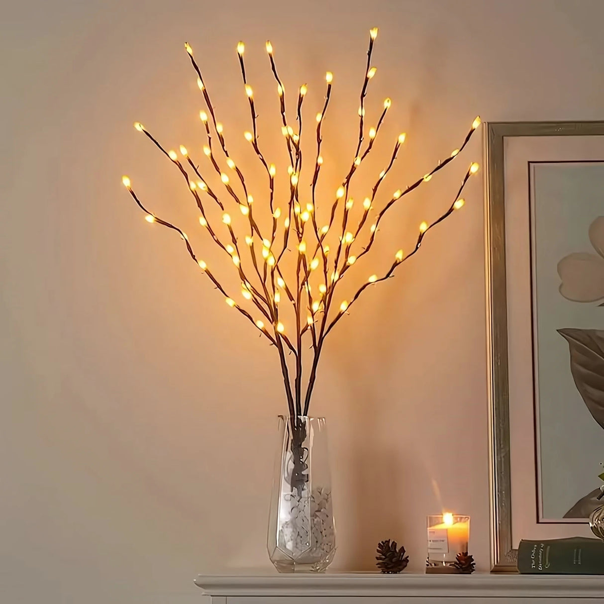 イベント・パーティー装飾｜LEDツリーブランチライト電池式 (高さ64cm)