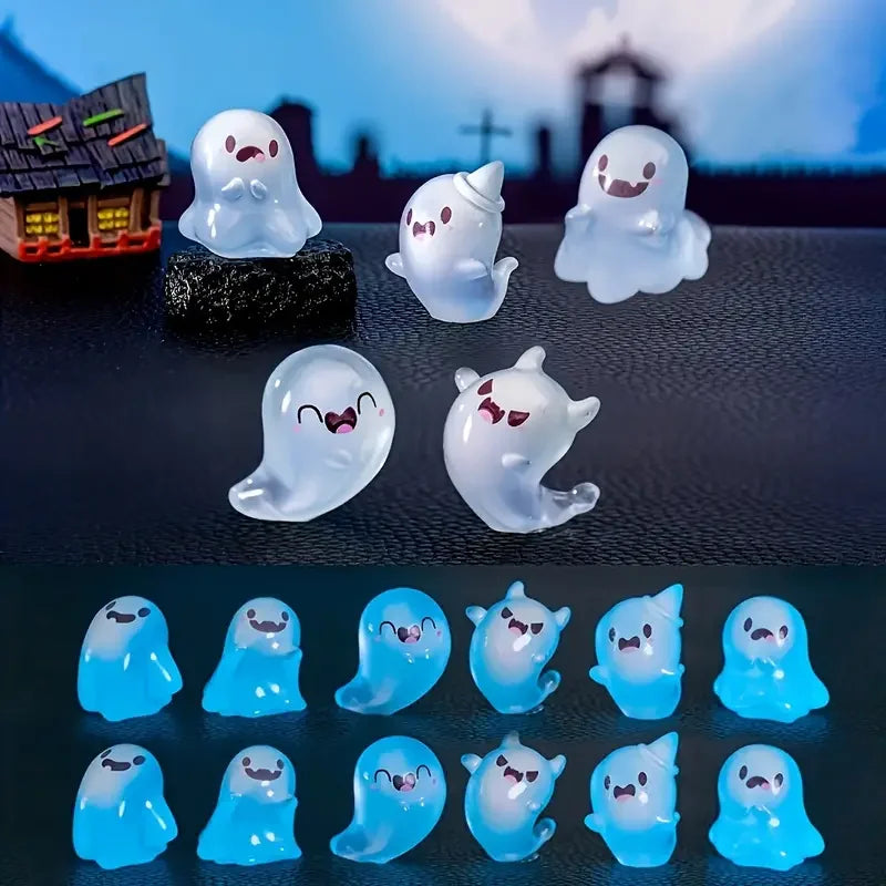 イベント・ハロウィングッズ｜光るゴースト樹脂デコレーション6個セット