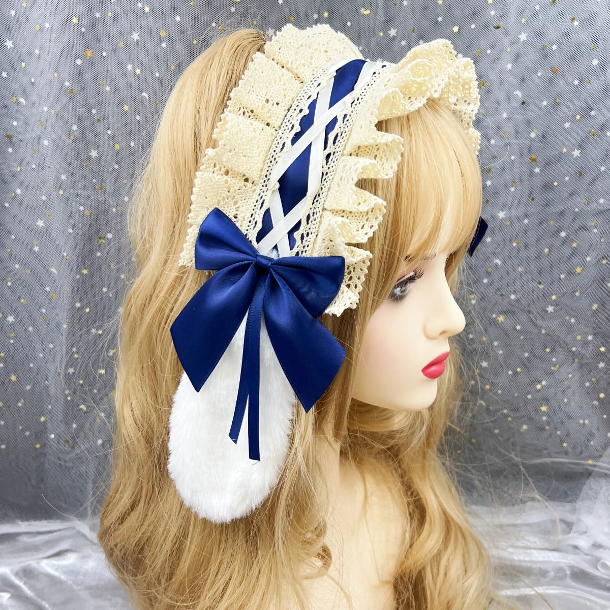 イベント・ハロウィングッズ｜ウサギ耳ロリータ風ヘアーバンド