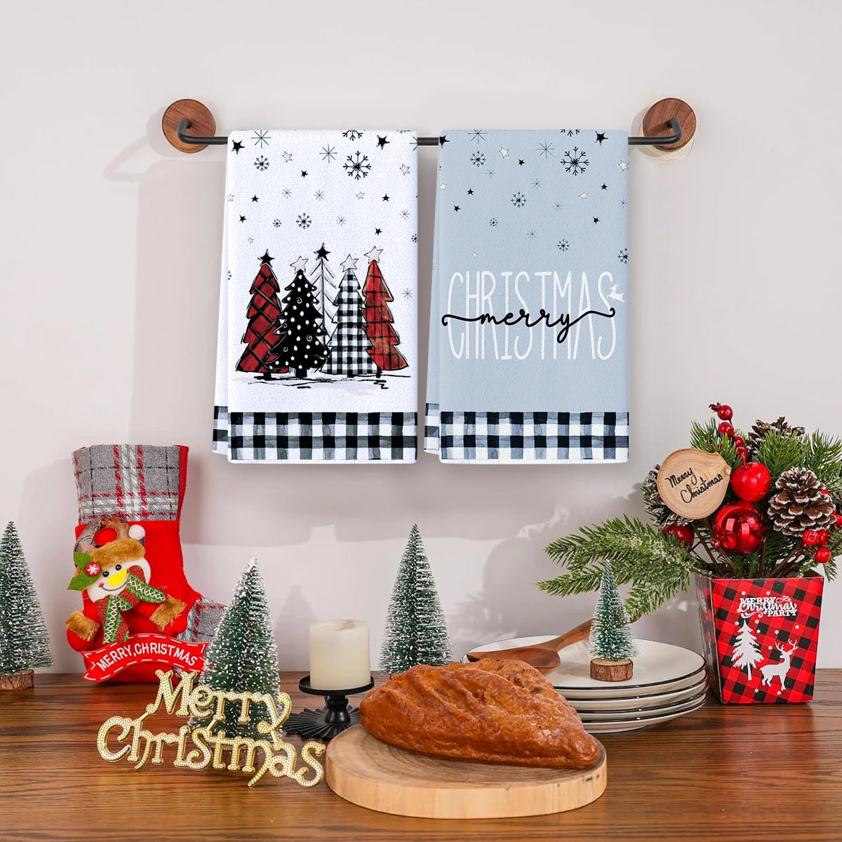 イベント・クリスマスグッズ｜クリスマス柄キッチンタオルセット(1枚/２枚)