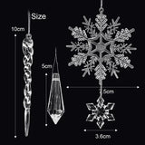 イベント・クリスマス装飾｜クリスタル雪の結晶型オーナメントセット(24個)