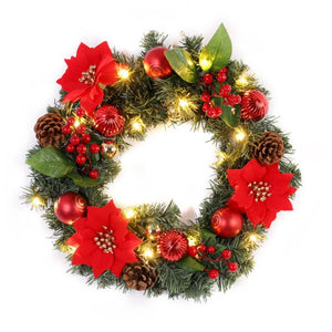 イベント・クリスマス装飾｜玄関ドア用LEDクリスマスリース