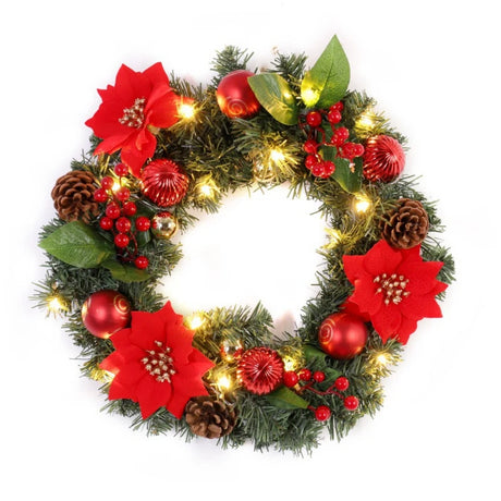 イベント・クリスマス装飾｜玄関ドア用LEDクリスマスリース