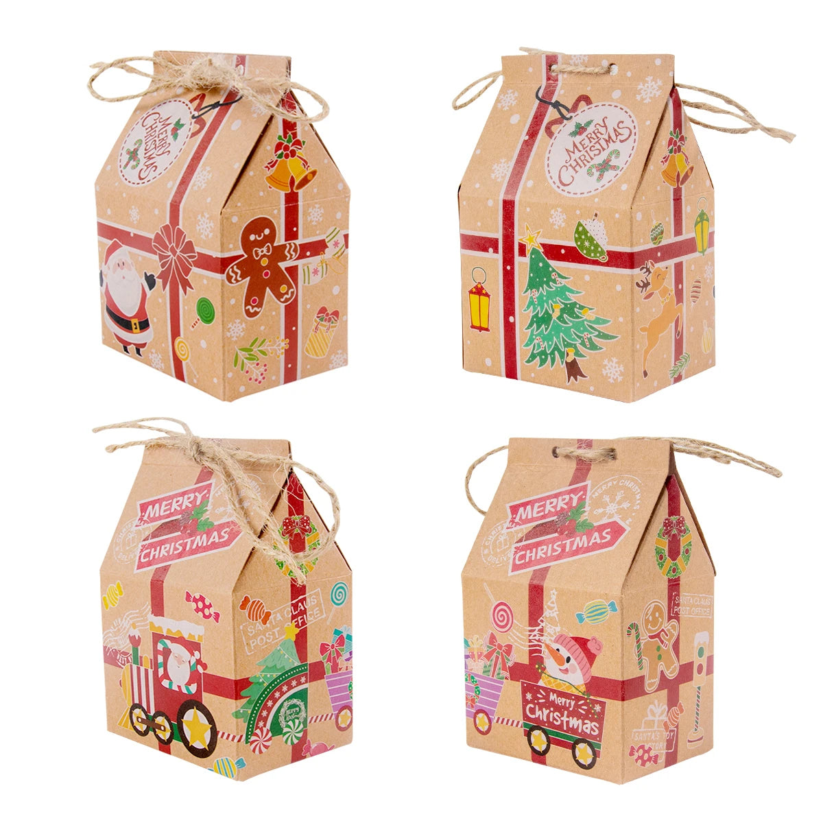 イベント・クリスマス装飾｜クラフト紙製 ギフト用ボックスセット( 20個入）