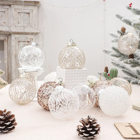 イベント・クリスマス装飾｜8cm PETボールオーナメント6個セット