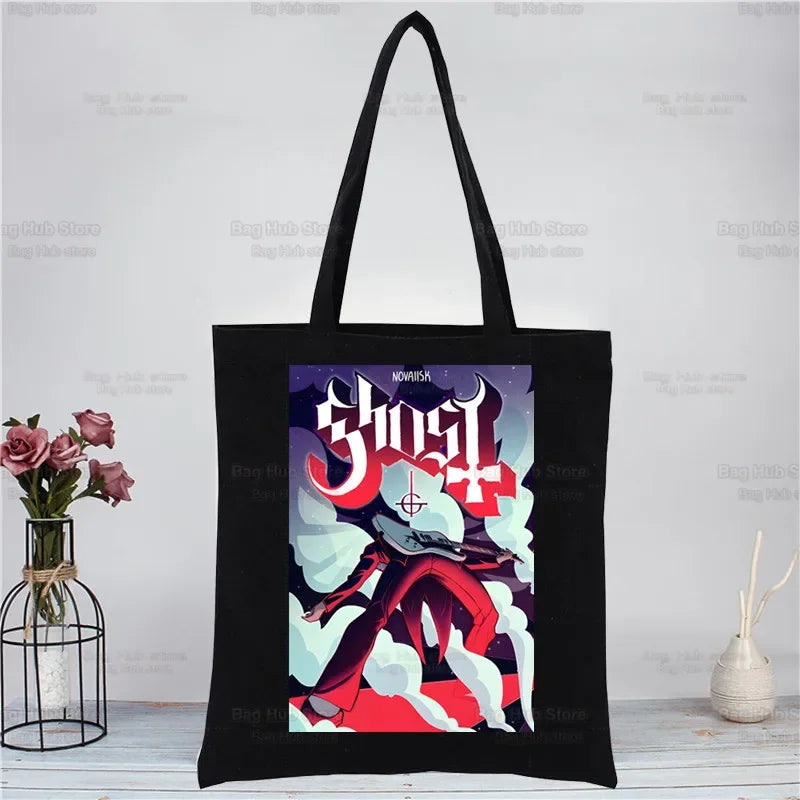 |ノベルティ用品 | ヘビーメタル柄プリントトートバッグ | 34×40c