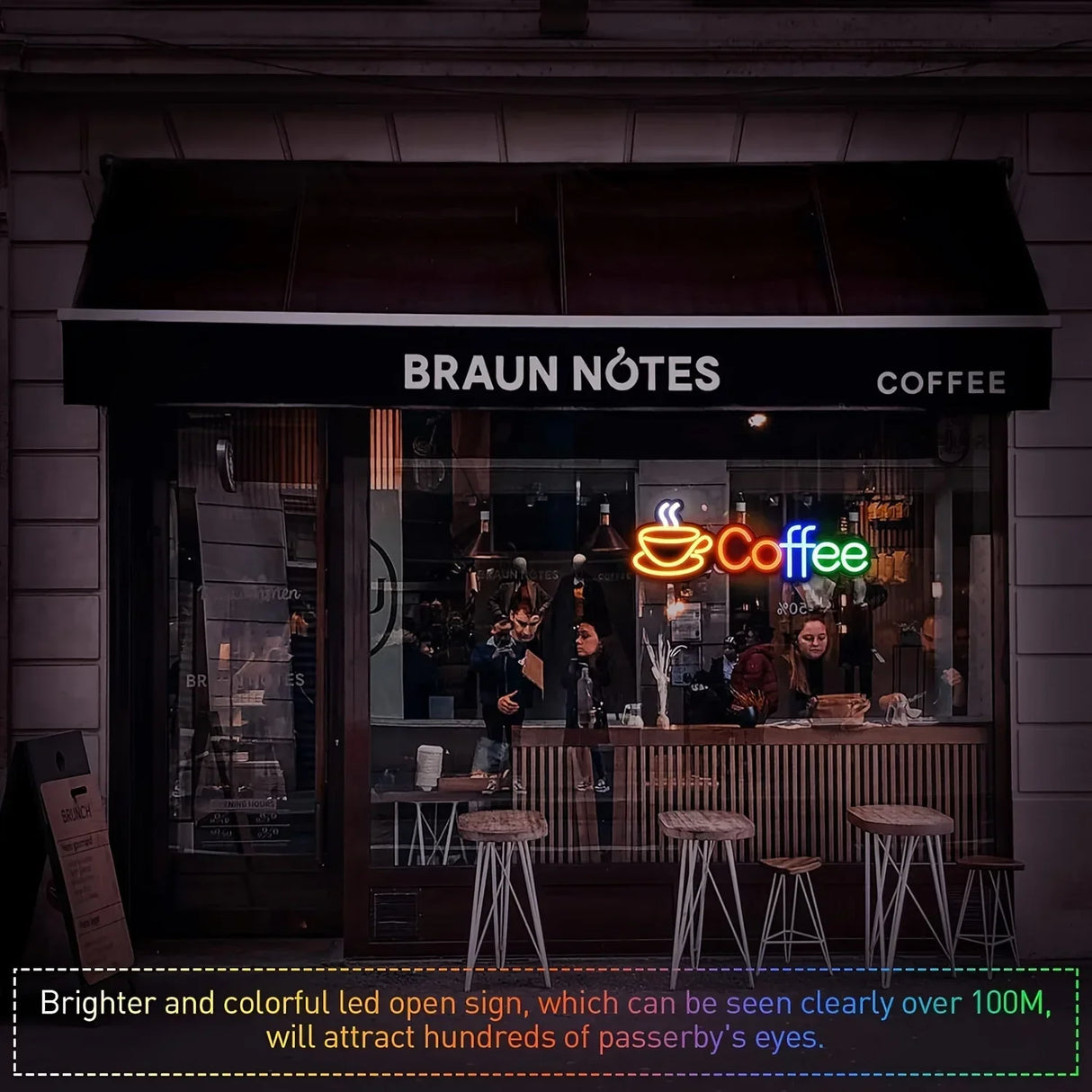 Coffee レインボーLEDネオンサイン（ネオン看板）