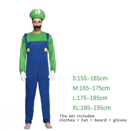 イベント・ハロウィングッズ｜マリオ＆ルイージ 仮装セット（S/M/L/XL）