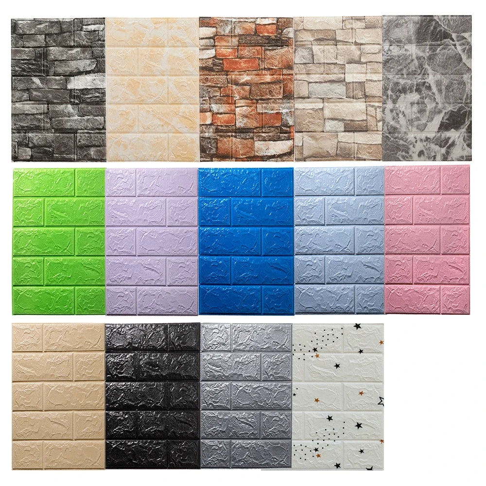 【DIY用】レンガ風ステッカー 35x38cm(10pcs）