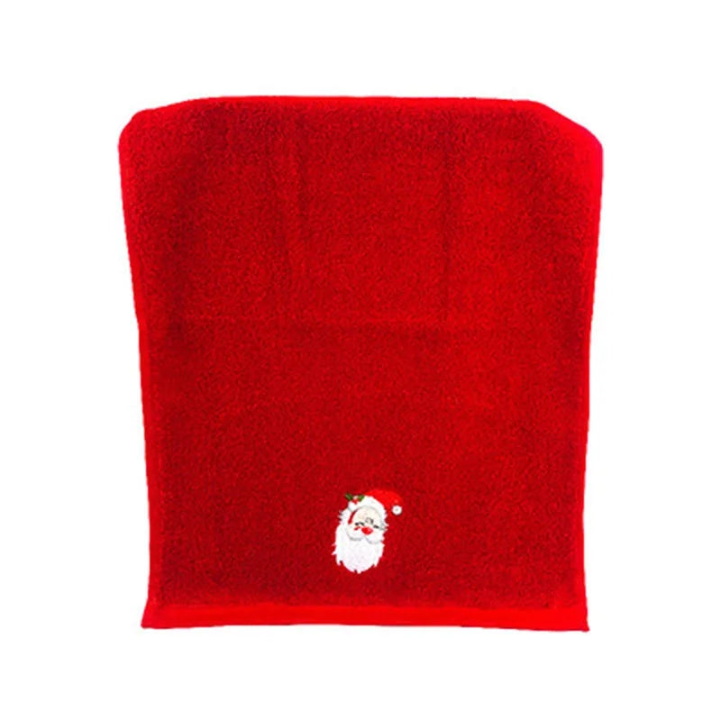 クリスマスグッズ・ ノベルティ用品｜クリスマス柄刺しゅう入りタオル| 45x32cm