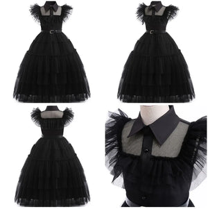 イベント・ハロウィングッズ｜ウエンズデー風プリンセスコスチュームセット（110c～160c）