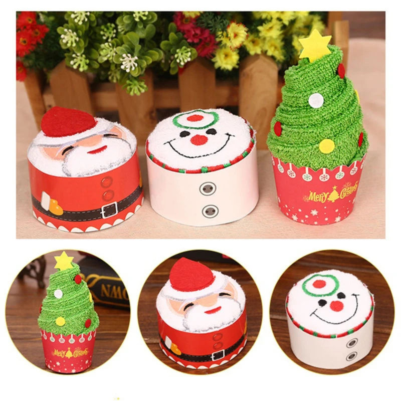 クリスマスグッズ・ ノベルティ用品｜クリスマスラッピング ハンドタオル|30×30c