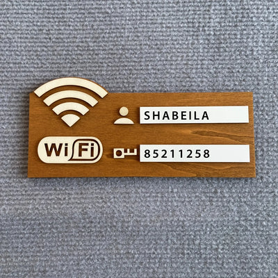 ヴィンテージ風木製WiFiパスワードサイン