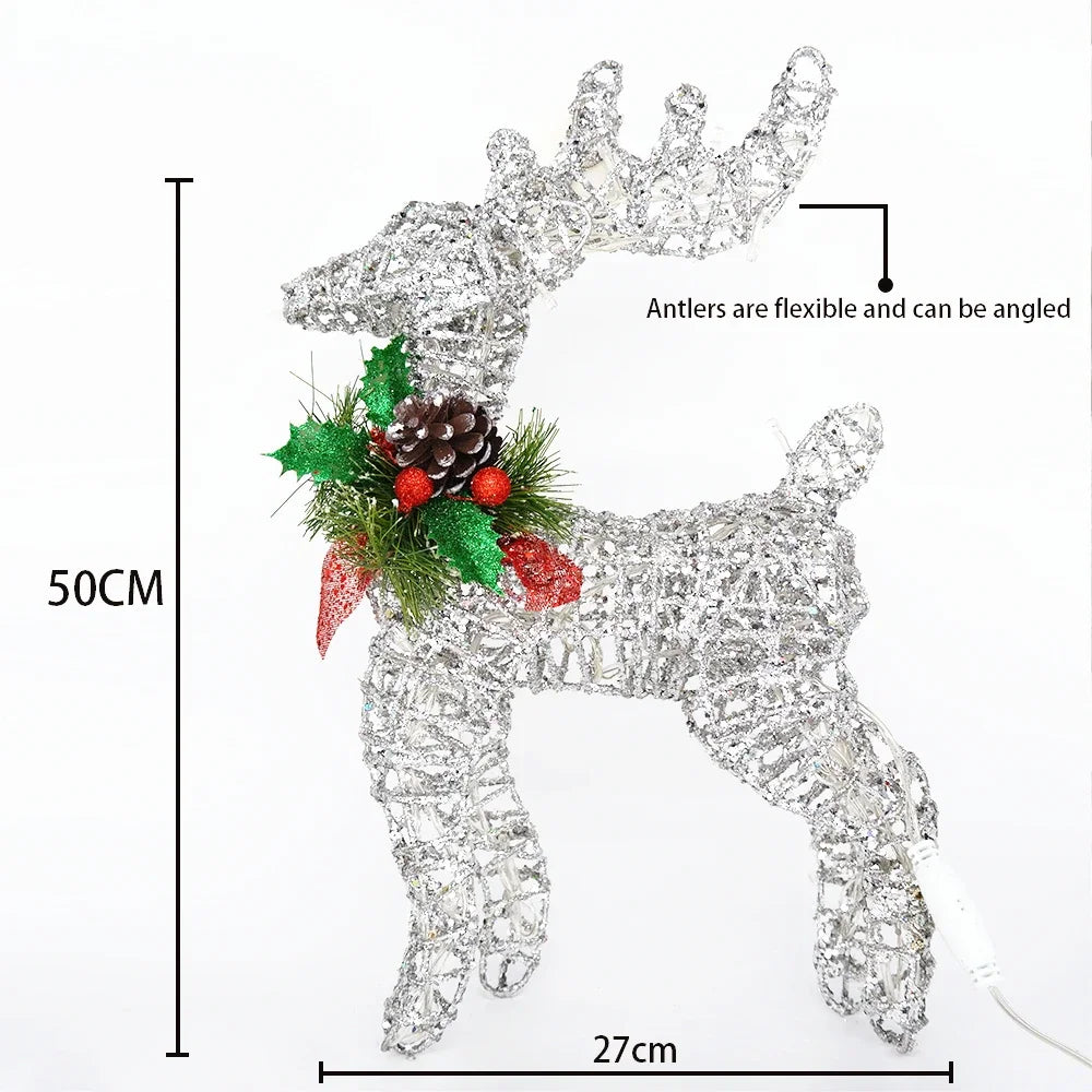 イベント・クリスマス装飾｜鉄製トナカイライトイルミネーション(30c/40c/50c)