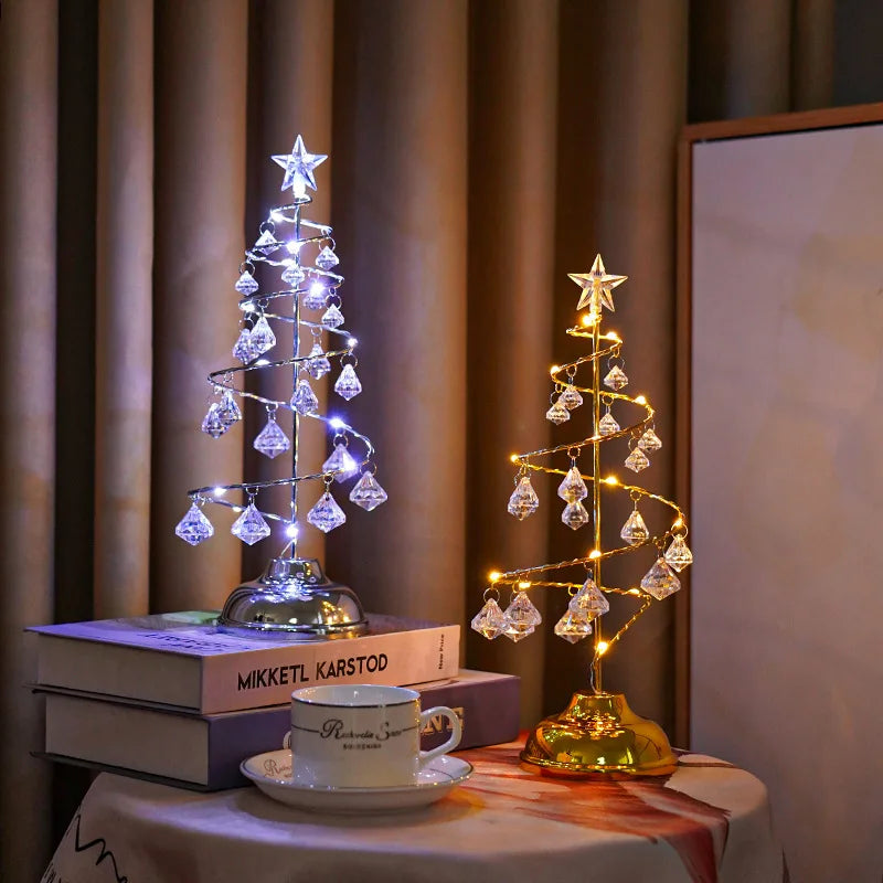 イベント・クリスマス装飾｜LEDクリスタルクリスマスツリーテーブルランプ