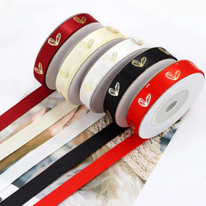 バレンタインデー用ハート柄片面プリントリボン