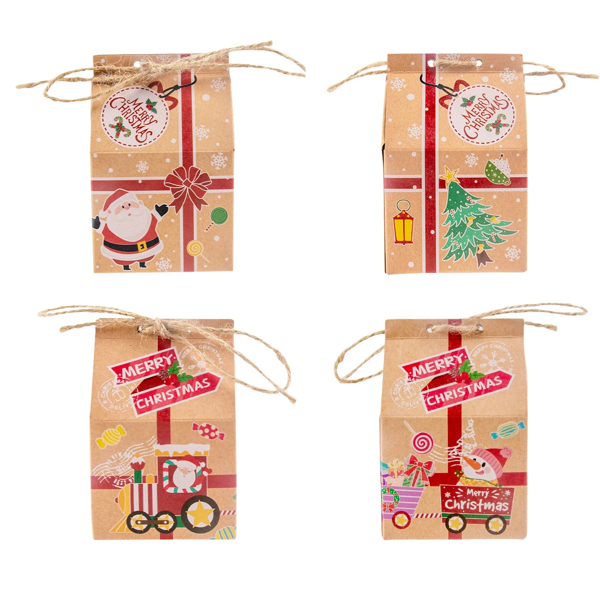 イベント・クリスマス装飾｜クラフト紙製 ギフト用ボックスセット( 20個入）