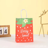 |ノベルティ用品 | イチゴ柄紙ギフトバッグセット | 21x15x8c