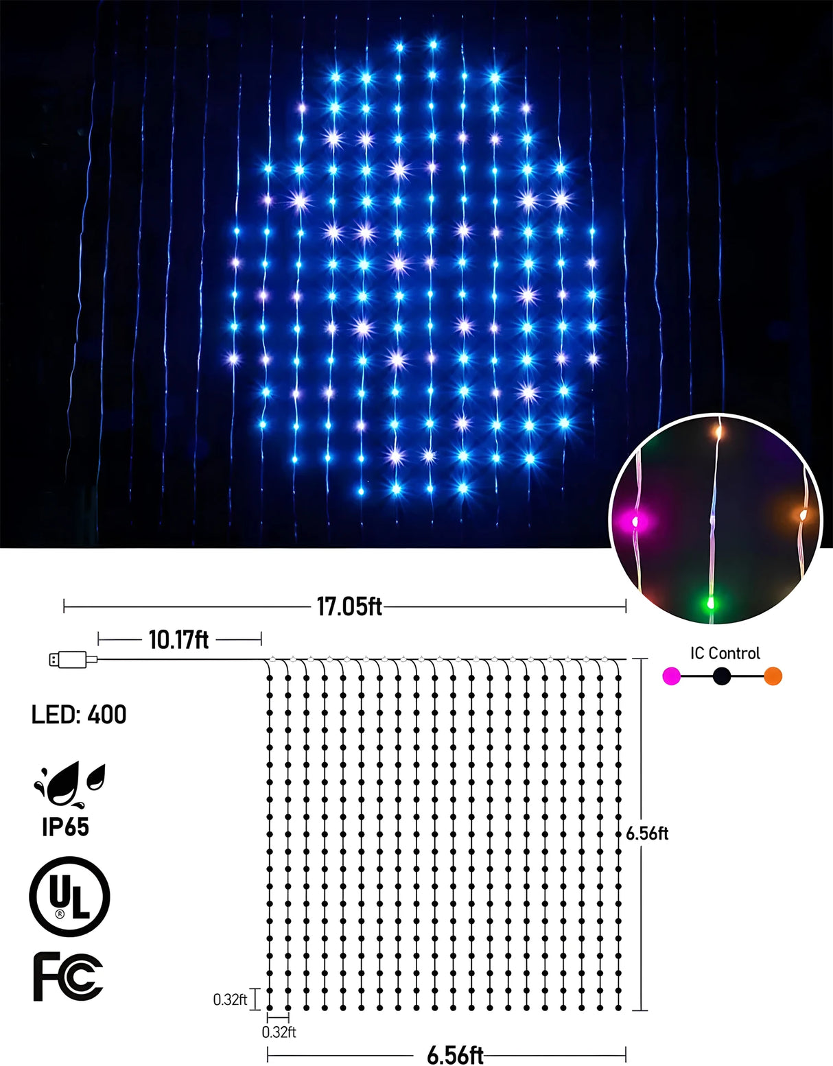 イベント・クリスマス装飾｜Bluetooth対応スマートカーテンライト(幅1.6～3M)