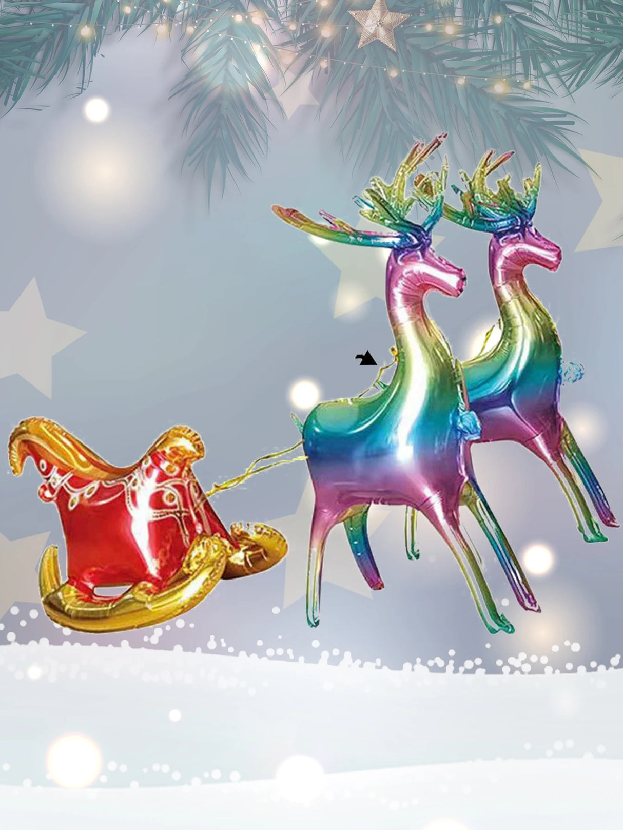 イベント・クリスマス装飾｜ゴールドクリスマスエルクバルーンセット3個