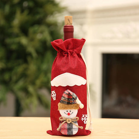 イベント・クリスマス装飾｜ギフト用ワインボトルカバー サンタ＆雪だるま