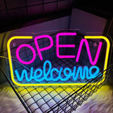 OPEN welcome　LEDネオンサイン