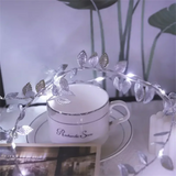 ゴールデンシルバーLEDリーフフェアリーライト