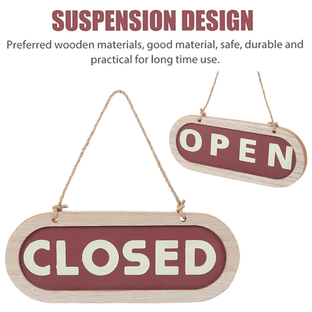 両面木製吊り下げボード（OPEN/CLOSED）