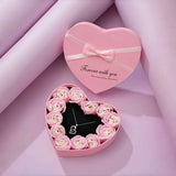 バラの造花10本入りハート型ギフトボックス