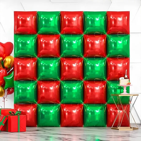 イベント・クリスマス装飾｜25個セット 両面スクエアホイルバルーンキット