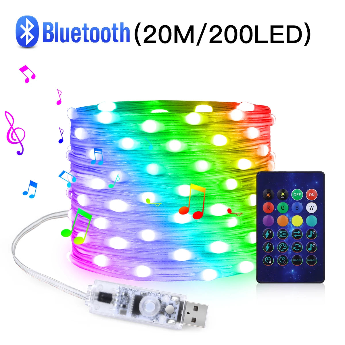 イベント・クリスマス装飾｜Bluetooth対応　LEDストリングライト(5m/10m/15m/20m)