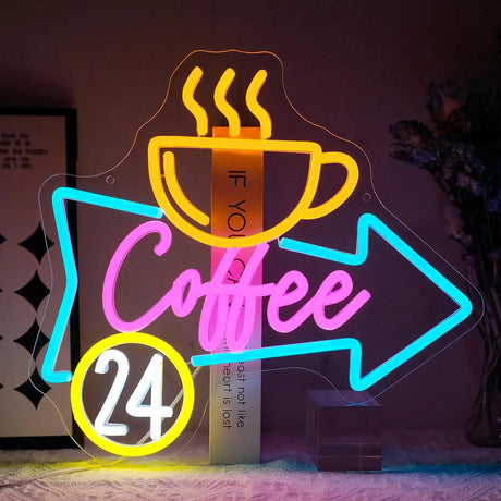 We Are Open／Cofee24　LEDネオンサイン