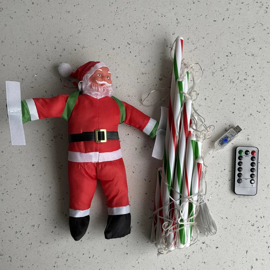 イベント・パーティー装飾｜LEDクリスマス装飾セット はしご＆サンタ(1.7M)