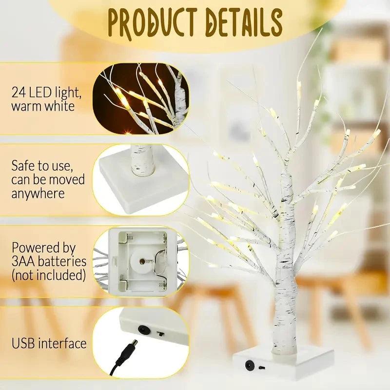 イベント・クリスマス装飾｜LEDバーチツリーライト USB/電池式