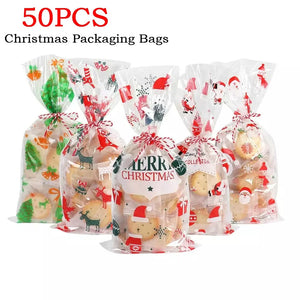 イベント・クリスマス装飾｜透明クリアギフトバッグ 50個セット