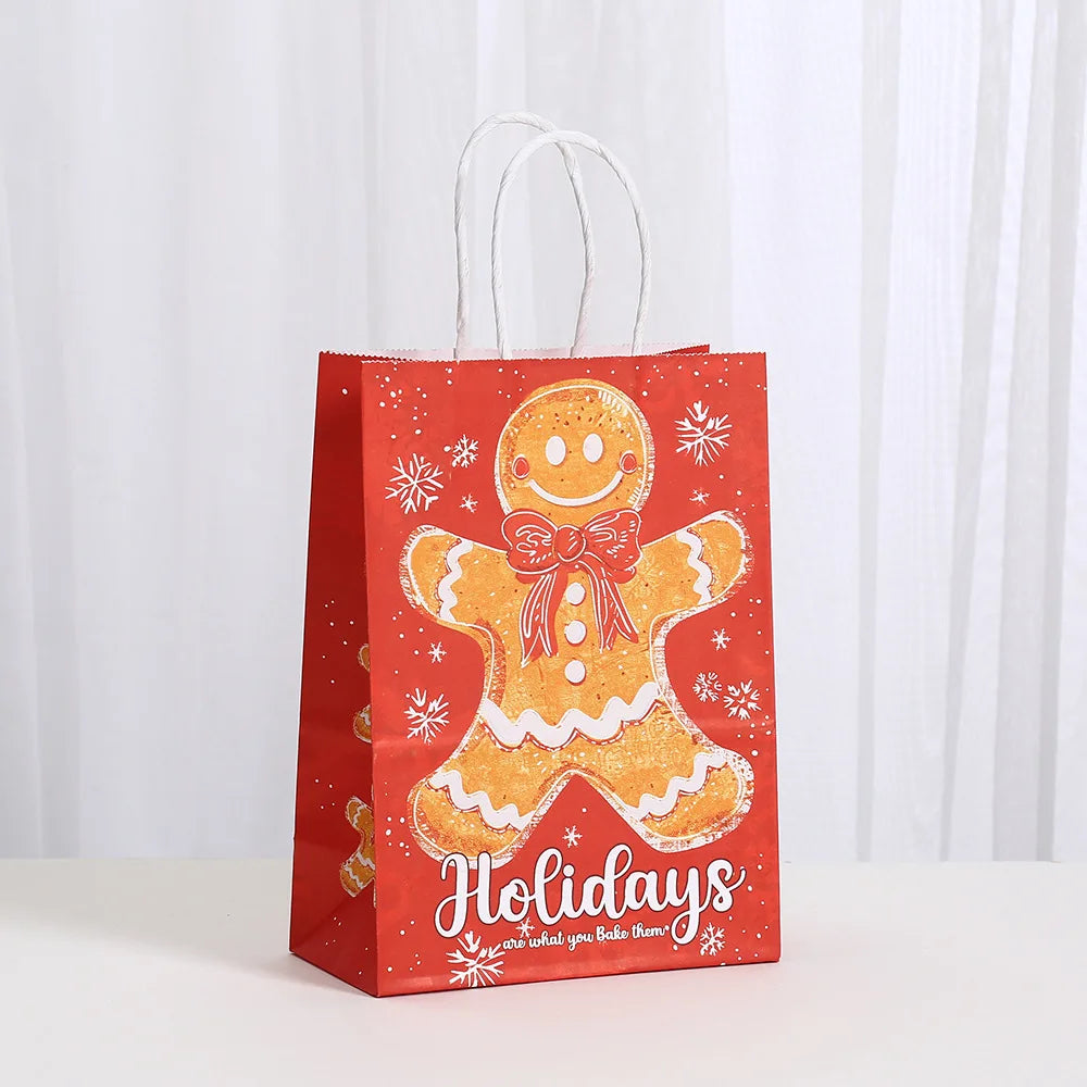 イベント・クリスマス装飾｜紙製クリスマスギフトラッピングバッグ（6個入）