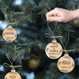 イベント・クリスマス装飾｜名入り木製クリスマスオーナメント25個セット