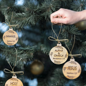 イベント・クリスマス装飾｜名入り木製クリスマスオーナメント25個セット