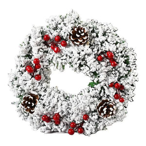 イベント・クリスマス装飾｜クリスマスリース 雪の結晶付きドア飾り