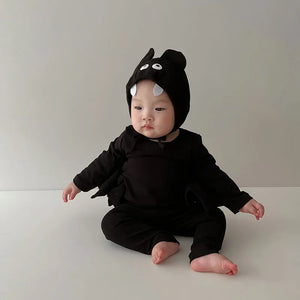 ハロウィンベビー服セット コウモリ柄3点セット