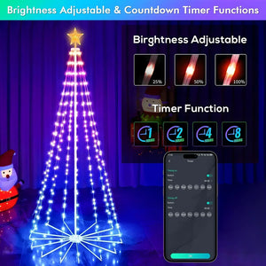 地引テスト用2.1M Smart Lighted RGB Christmas Tree APP & Remote Control Star Topper Outdoor DIY APP Controlled Lighted Christmas Tree Light