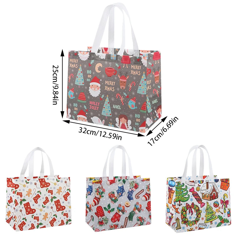 イベント・クリスマス装飾｜不織布トートバッグ型ギフトバックセット(4個/8個)