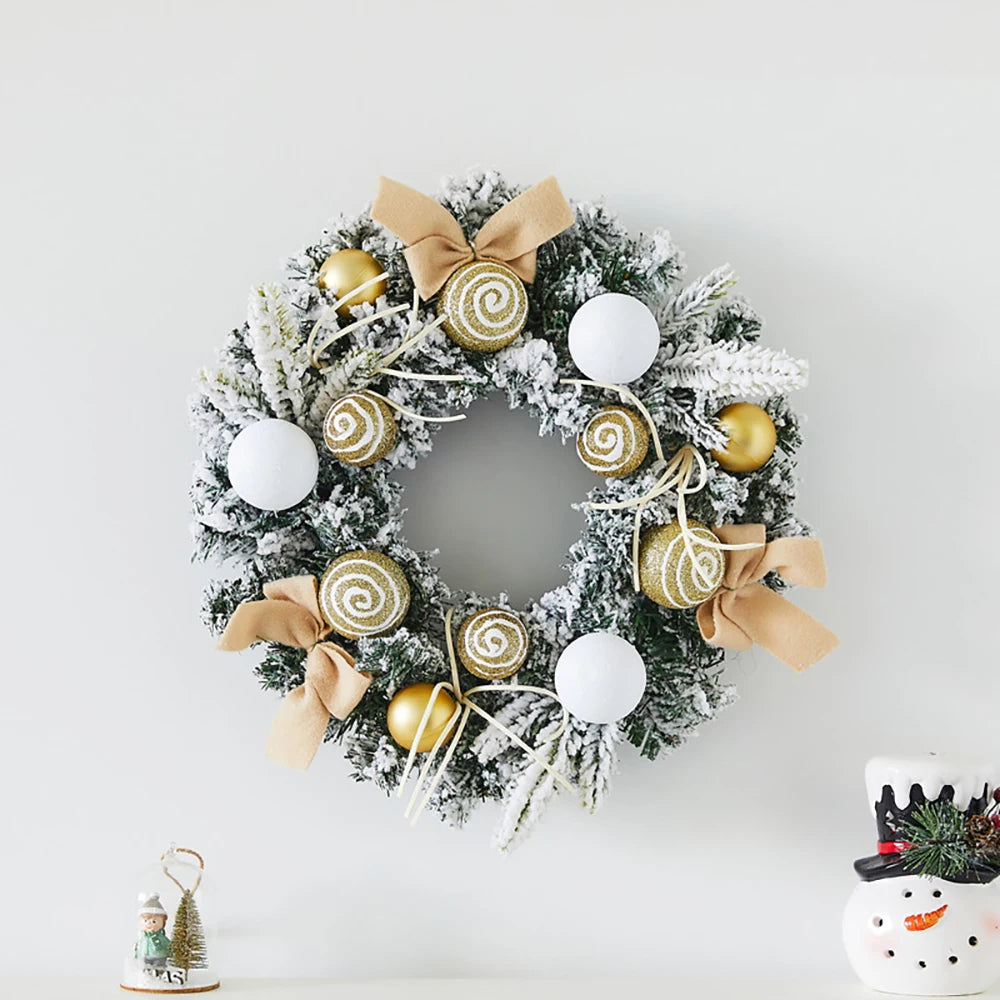 イベント・クリスマス装飾｜ゴールドクリスマスリース 玄関用デコレーション